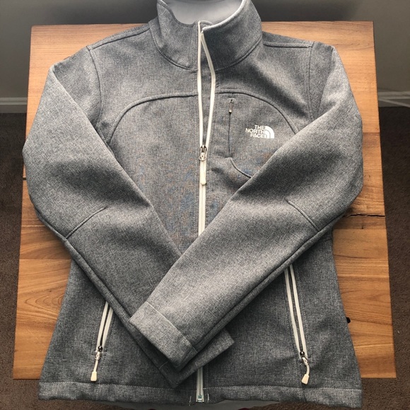The North Face Jackets & Blazers - The North Face ✨ Gray Soft Shell Jacket White Logo